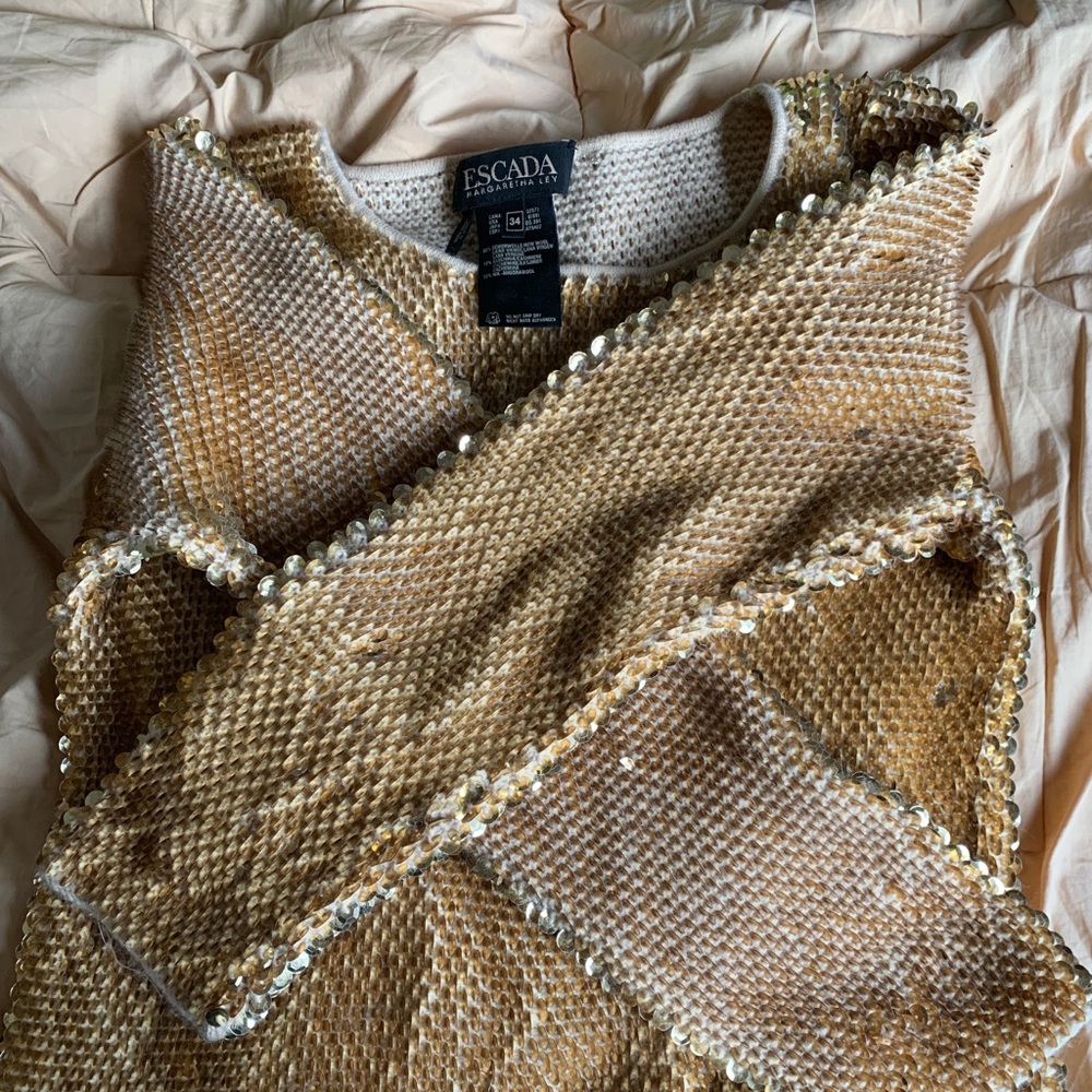 ESCADA Vintage 34 wool/cashmere sequin sweater